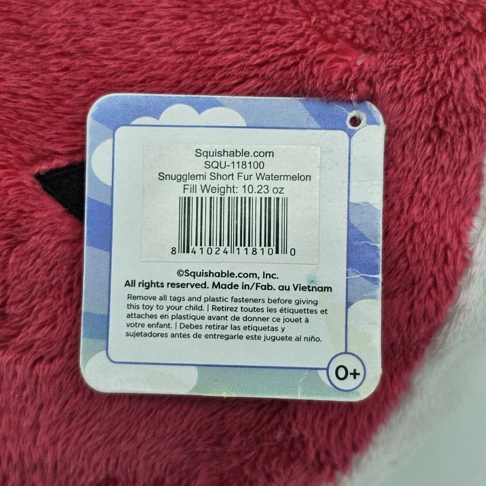 Snugglemi Squishable Comfort Food Watermelon 15 Inch Plush Figure Red Green